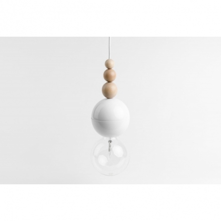 Loft Bala III wood&amp;white "spider" pendant lamp Kolorowe kable