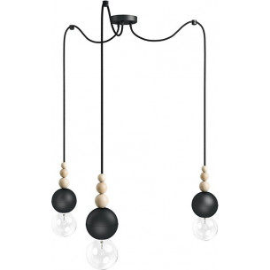 Loft Bala III black&amp;carbon "spider" pendant lamp Kolorowe kable