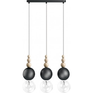 Loft Bala III black&amp;silver rock scandinavian pendant lamp Kolorowe kable