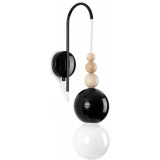 Loft Bala black gloss&amp;white pearl scandinavian hanging wall lamp Kolorowe kable