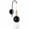 Loft Bala black gloss&amp;white pearl scandinavian hanging wall lamp Kolorowe kable