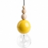 Lampa wisząca żarówka na kablu Loft Bala żółty połysk/bazaltowy pył Kolorowe kable do sypialni i kuchni