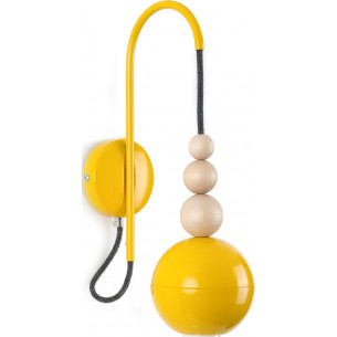 Loft Bala yellow gloss&amp;basalt dust scandinavian hanging wall lamp Kolorowe kable