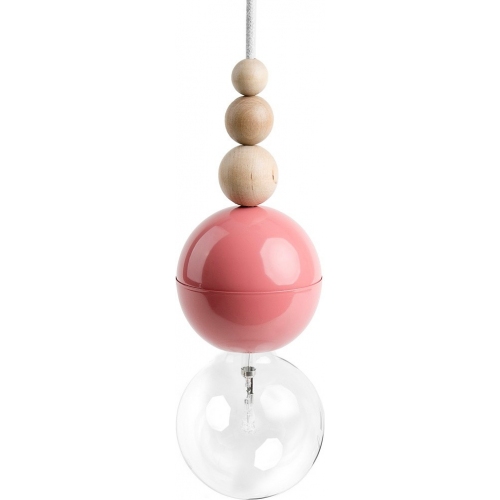 Loft Bala pink&amp;silver rock "bulb" pendant lamp Kolorowe kable
