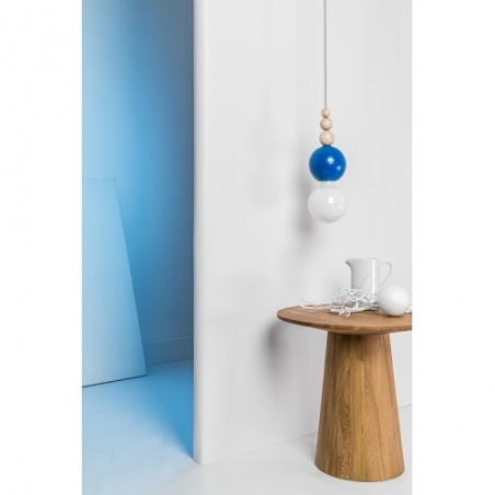 Loft Bala dark blue&amp;silver rock "bulb" pendant lamp Kolorowe kable