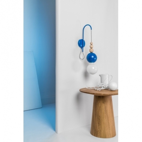 Loft Bala dark blue&amp;silver rock scandinavian hanging wall lamp Kolorowe kable