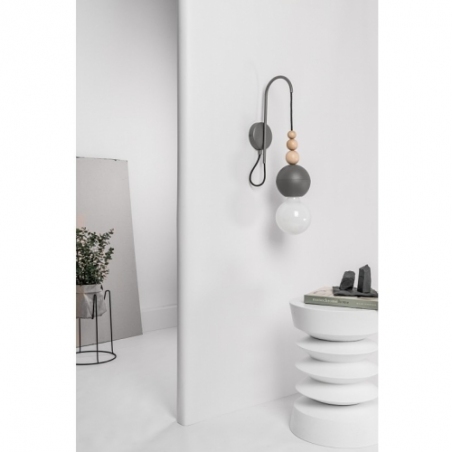 Loft Bala grey&amp;black tulip scandinavian hanging wall lamp Kolorowe kable