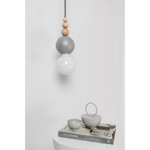 Loft Bala grey&amp;basalt dust "bulb" pendant lamp Kolorowe kable