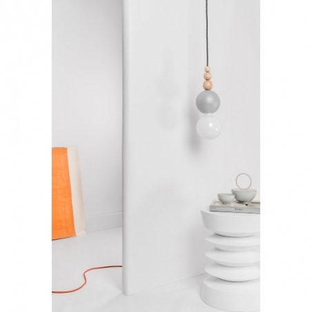 Lampa wisząca żarówka na kablu Loft Bala szary/bazaltowy pył Kolorowe kable do sypialni i kuchni