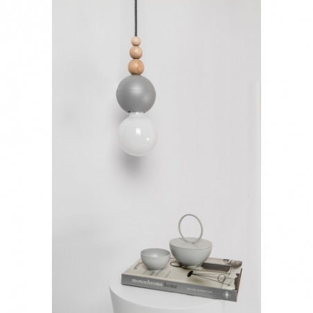 Lampa wisząca żarówka na kablu Loft Bala jasnoszary/bazaltowy pył Kolorowe kable do sypialni i kuchni