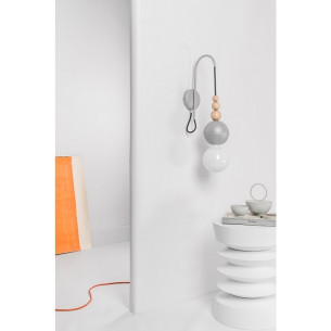 Loft Bala light grey&amp;basalt dust scandinavian hanging wall lamp Kolorowe kable