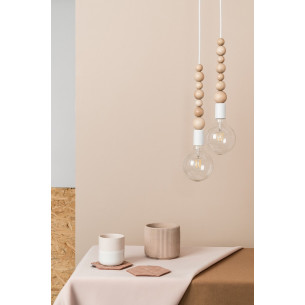 Loft Sfarer white&white pearl "bulb" scandinavian pendant lamp Kolorowe Kable