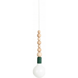 Loft Sfarer dark green&elderberry "bulb" wooden pendant lamp Kolorowe Kable 2