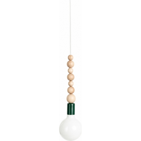 Loft Sfarer dark green&amp;elderberry "bulb" wooden pendant lamp Kolorowe kable