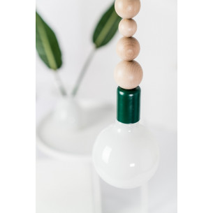 Loft Sfarer dark green&amp;elderberry wooden hanging wall lamp Kolorowe kable 2