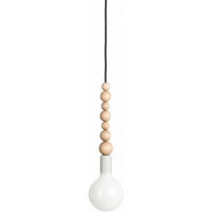 Loft Sfarer light grey&basalt dust "bulb" wooden pendant lamp Kolorowe Kable