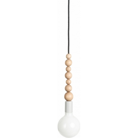 Loft Sfarer light grey&amp;basalt dust "bulb" wooden pendant lamp Kolorowe kable