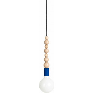 Loft Sfarer dark blue&silver rock "bulb" wooden pendant lamp Kolorowe Kable