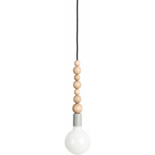 Loft Sfarer grey&basalt dust "bulb" wooden pendant lamp Kolorowe Kable