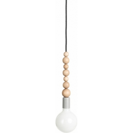 Loft Sfarer grey&amp;basalt dust "bulb" wooden pendant lamp Kolorowe kable
