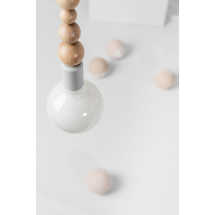 Loft Sfarer grey&amp;basalt dust wooden hanging wall lamp Kolorowe kable 2