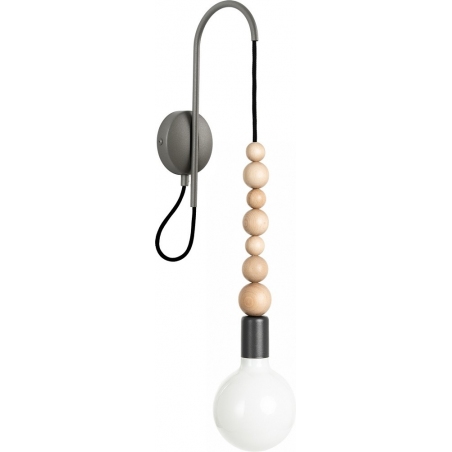 Loft Sfarer dark grey&amp;white pearl wooden hanging wall lamp Kolorowe kable