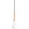 Loft Sfarer white&amp;carbon "bulb" wooden pendant lamp Kolorowe kable
