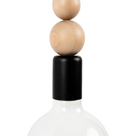 Loft Sfarer black&amp;white pearl "bulb" wooden pendant lamp Kolorowe kable