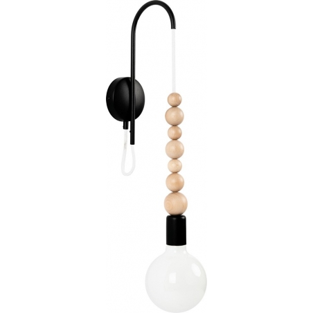 Loft Sfarer black&amp;white pearl wooden hanging wall lamp Kolorowe kable