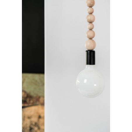 Lampa drewniana wisząca "pająk" Loft Sfarer II czarny/węgiel kamienny Kolorowe kable do salonu
