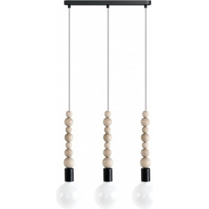 Loft Sfarer III black&amp;carbon wooden pendant lamp Kolorowe kable