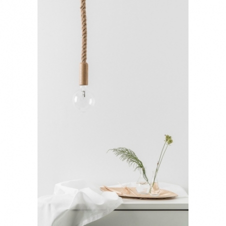 Lampa marynistyczna wisząca żarówka na sznurze Loft Ari czarna Kolorowe kable do sypialni i przedpokoju