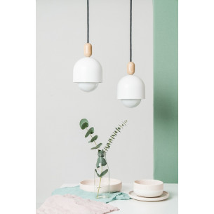 Loft Ovoi 17 white&amp;carbon scandinavian pendant lamp Kolorowe kable