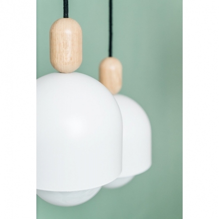 Lampa wisząca skandynawska Loft Ovoi 17 biały/węgiel kamienny Kolorowe kable do kuchni i sypialni