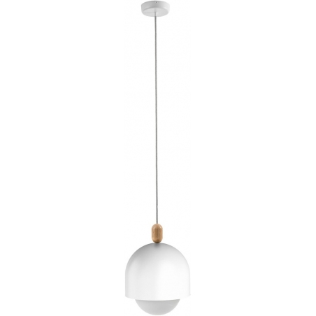 Lampa wisząca skandynawska Loft Ovoi 17 biała perła Kolorowe kable do kuchni i sypialni