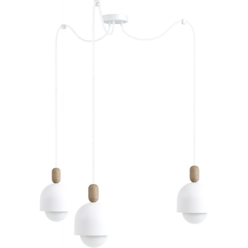 Lampa wisząca skandynawska Loft Ovoi III biały/biała perła Kolorowe kable do salonu