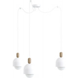 Lampa wisząca skandynawska Loft Ovoi III biały/biała perła Kolorowe kable do salonu