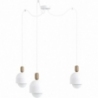 Lampa wisząca skandynawska Loft Ovoi III biały/biała perła Kolorowe kable do salonu