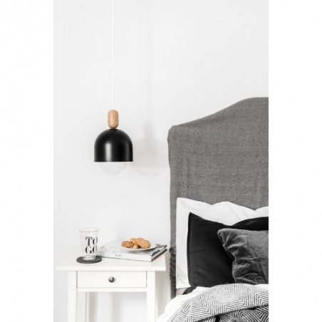Lampa wisząca skandynawska Loft Ovoi 17 czarny/biała perła Kolorowe kable do kuchni i sypialni