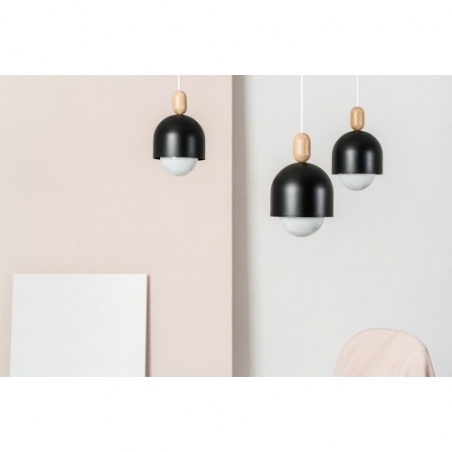 Loft Ovoi 17 black&amp;white pearl scandinavian pendant lamp Kolorowe kable