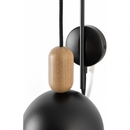 Ovoi black scandinavian hanging wall lamp Kolorowe kable