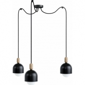 Lampa wisząca skandynawska Loft Ovoi II czarny/węgiel kamienny Kolorowe kable do salonu
