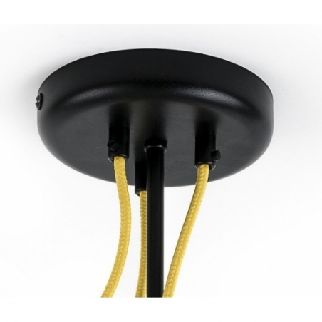 Loft Tubo 3 black&amp;spanish lemon "bulbs" semi flush ceiling light with arms Kolorowe kable