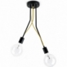 Loft Tubo 2 black&amp;spanish lemon "bulbs" semi flush ceiling light with arms Kolorowe kable