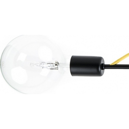 Lampa sufitowa 2 żarówki Loft Tubo czarny/hiszpańska cytryna Kolorowe kable do sypialni i przedpokoju