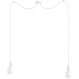 Lampa pająk 2 żarówki Loft Multi Metal Line biały/biały bez Kolorowe kable do salonu