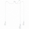 Lampa pająk 3 żarówki Loft Multi Metal Line biały/biały bez Kolorowe kable do salonu