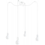 Lampa pająk 4 żarówki Loft Multi Metal Line biały/biały bez Kolorowe kable do salonu