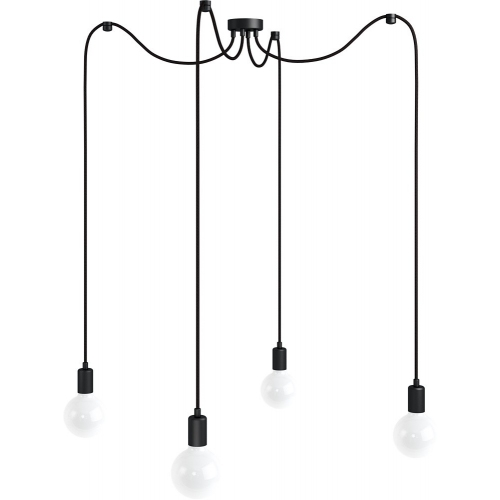 Loft Multi Metal Line IV black&amp;black tulip "spider" pendant lamp Kolorowe kable