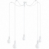 Lampa pająk 5 żarówek Loft Multi Metal Line biały/biały bez Kolorowe kable do salonu